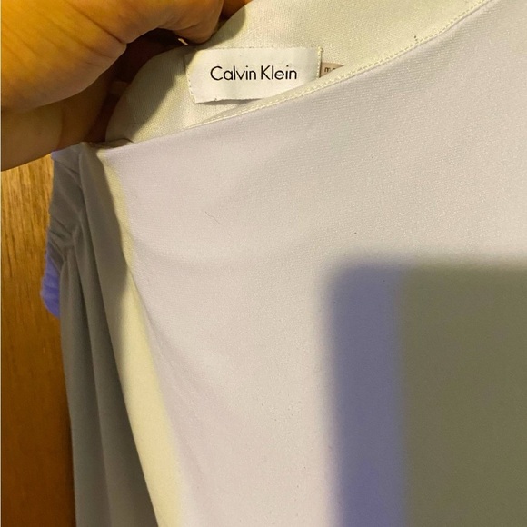 Calvin Klein Elegant White One-Shoulder Dress Size 12 Super Sexy WOW! - Picture 3 of 5